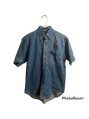 Cypress Denim Ultra Club Button-down Shirt, Womens Small Blue Cowgirl Horse Top